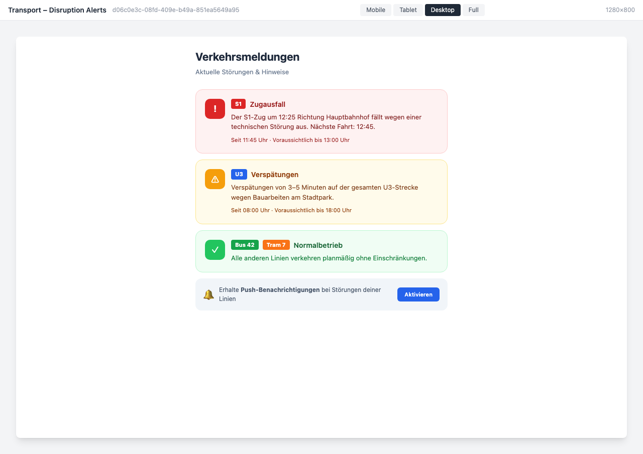 Aktuelle Verkehrsstörungen und Verspätungen mit Detailinfos