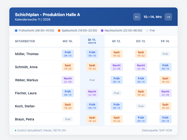 Staffbase Shift Schedule Widget: Rosters in Your Intranet