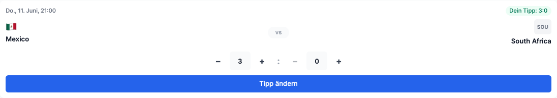 A match with a submitted prediction