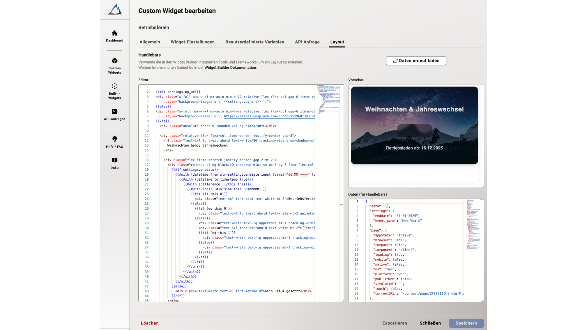 Visual editor for creating countdowns