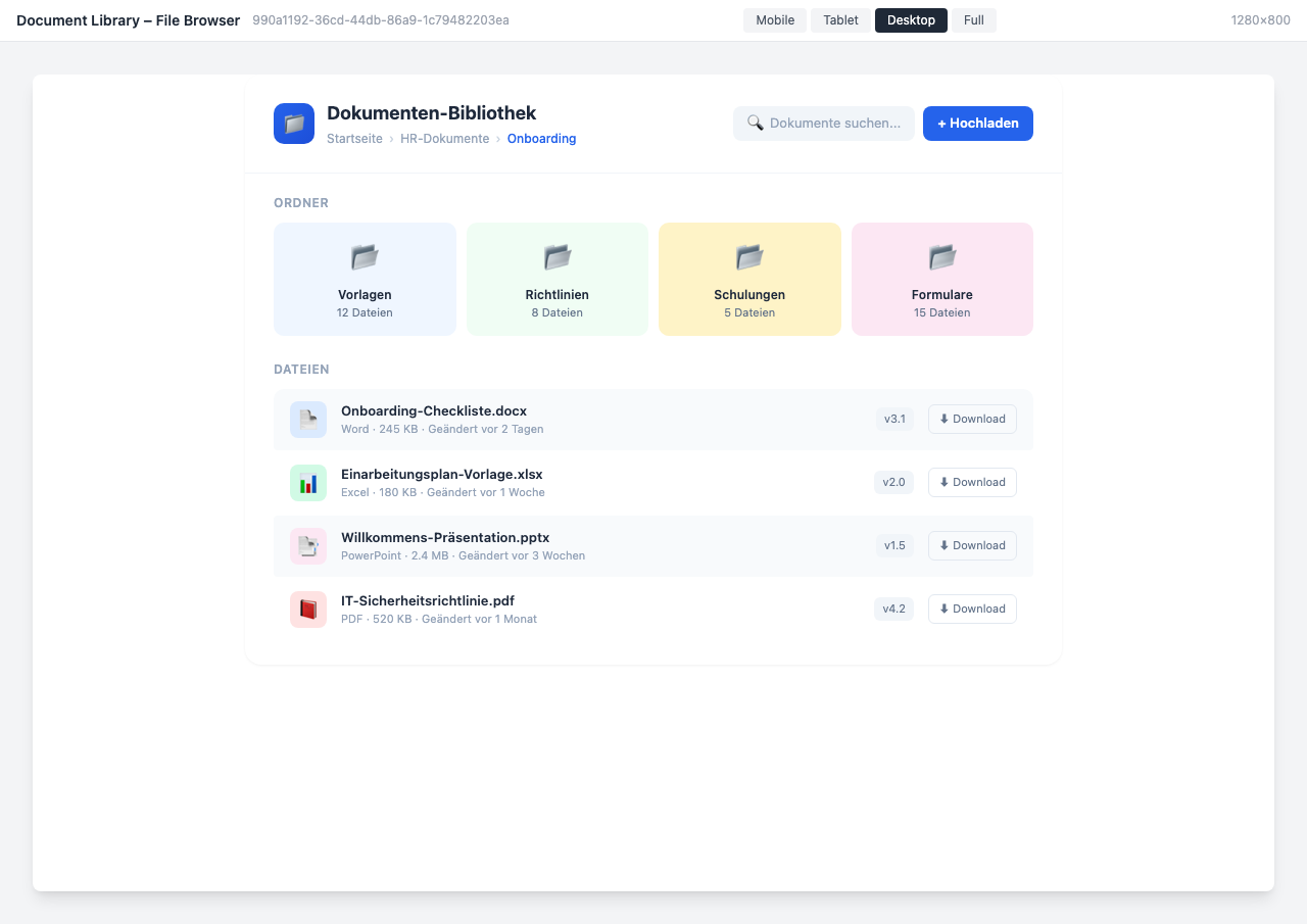 Document Library Screenshot