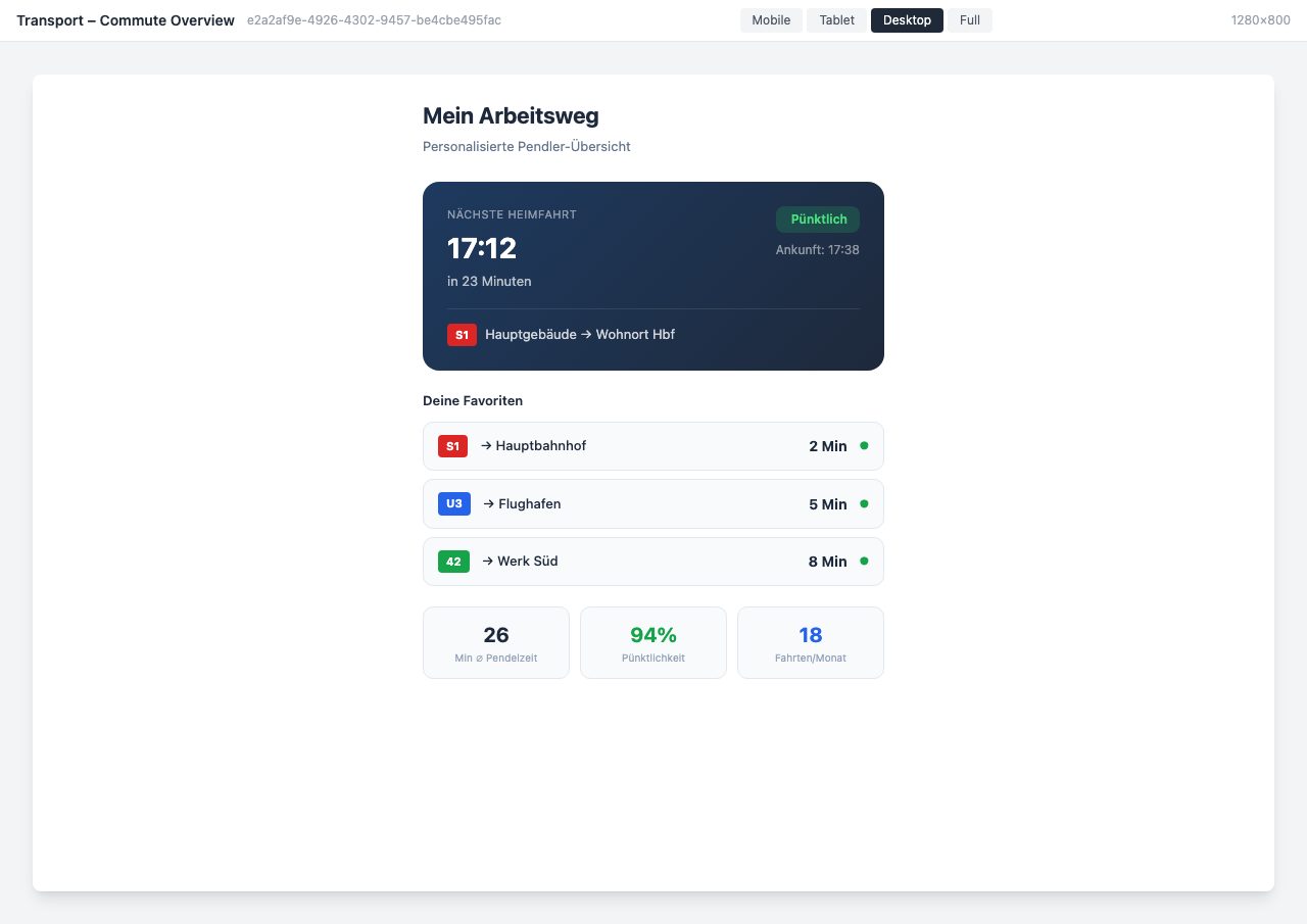 Personalized commute view with favorites and statistics
