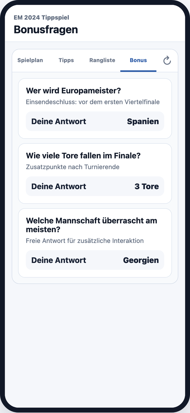 Smartphone view of a bonus question with multiple-choice answer options